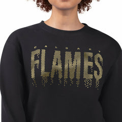 Calgary Flames G-III 4Her by Carl Banks Women's Metallic Drop Printed Fleece Sweatshirt Black
