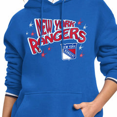 New York Rangers Starter Women's Fireworks Fleece Hoodie Blue