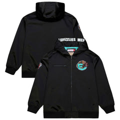 Memphis Grizzlies Hardwood Classics Nights Walk the Tunnel Satin Bomber Full-Snap Hooded Jacket - Black | Mitchell & Ness online