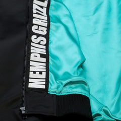 Memphis Grizzlies Hardwood Classics Nights Walk the Tunnel Satin Bomber Full-Snap Hooded Jacket - Black | Mitchell & Ness online