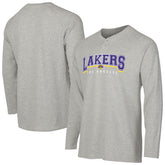 Los Angeles Lakers Concepts Sport Hawthorn Thermal Knit Long Sleeve Henley T-Shirt - Gray outlet