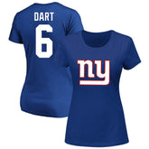 Jaxson Dart New York Giants Women's Plus Size Name & Number Scoop Neck T-Shirt - Royal cheap