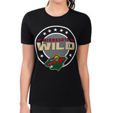 Minnesota Wild G-III 4Her by Carl Banks Women's Super-Slim Lightweight Pinstripe Circle Graphic T-Shirt Black