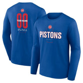 Detroit Pistons Center Court Name & Number Custom Long Sleeve T-Shirt sale - Blue for sale