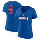 Detroit Pistons Women's Center Court Name & Number Custom V-Neck T-Shirt sale - Blue on sale