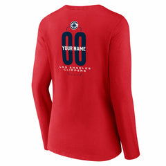 LA Clippers Women's Center Court Name & Number Custom Long Sleeve V-Neck T-Shirt - Red discount