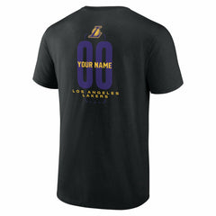 Los Angeles Lakers Center Court Name & Number Custom T-Shirt - Black online