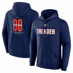 Oklahoma City Thunder Center Court Name & Number Custom Hoodie - Navy discount