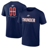 Oklahoma City Thunder Center Court Name & Number Custom T-Shirt - Navy for sale