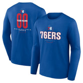 Philadelphia 76ers Center Court Name & Number Custom Long Sleeve T-Shirt - Royal online