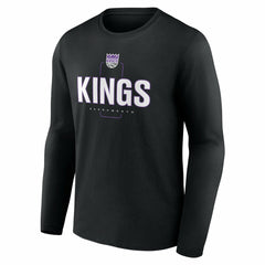Sacramento Kings Center Court Name & Number Custom Long Sleeve T-Shirt - Black on sale
