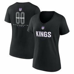 Sacramento Kings Women's Center Court Name & Number Custom V-Neck T-Shirt - Black sale