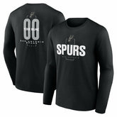 San Antonio Spurs Center Court Name & Number Custom Long Sleeve T-Shirt - Black online