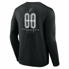 San Antonio Spurs Center Court Name & Number Custom Long Sleeve T-Shirt - Black online