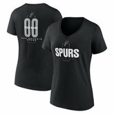 San Antonio Spurs Women's Center Court Name & Number Custom V-Neck T-Shirt - Black cheap