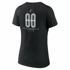 San Antonio Spurs Women's Center Court Name & Number Custom V-Neck T-Shirt - Black cheap