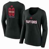 Toronto Raptors Women's Center Court Name & Number Custom Long Sleeve V-Neck T-Shirt - Black online