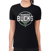Milwaukee Bucks G-III 4Her by Carl Banks Women's Super-Slim Lightweight Pinstripe Circle Graphic T-Shirt - Black online