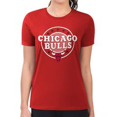 Chicago Bulls G-III 4Her by Carl Banks Women's Super-Slim Lightweight Pinstripe Circle Graphic T-Shirt sale - Red online