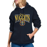 Denver Nuggets Starter Women's Arch Stripe Fleece Hoodie sale - Navy outlet