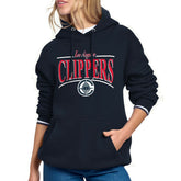 LA Clippers Starter Women's Arch Stripe Fleece Hoodie - Navy on sale