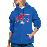 Philadelphia 76ers Starter Women's Arch Stripe Fleece Hoodie - Royal discount