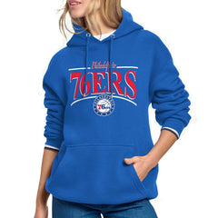 Philadelphia 76ers Starter Women's Arch Stripe Fleece Hoodie - Royal discount