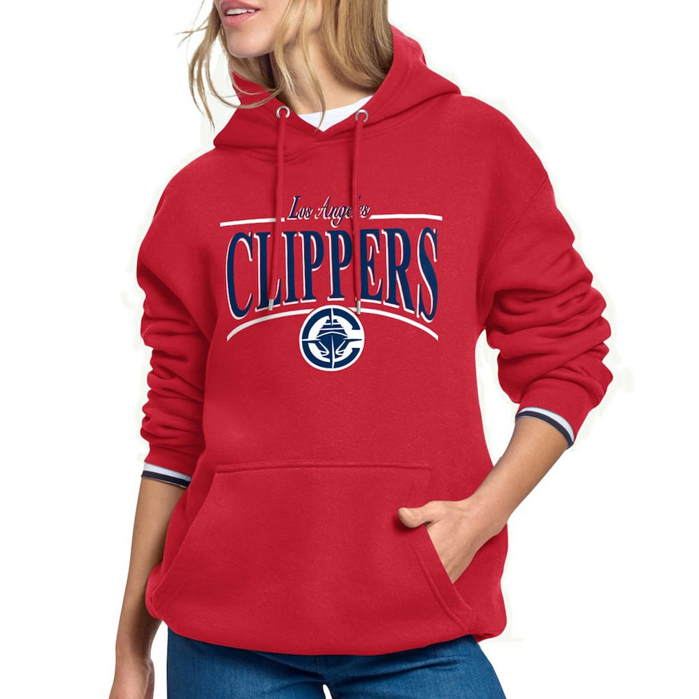LA Clippers Starter Women's Arch Stripe Fleece Hoodie - Red cheap