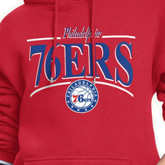 Philadelphia 76ers Starter Women's Arch Stripe Fleece Hoodie - Red sale