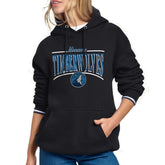 Minnesota Timberwolves Starter Women's Arch Stripe Fleece Hoodie - Black sale
