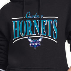 Charlotte Hornets Starter Women's Arch Stripe Fleece Hoodie - Black shop
