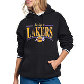 Los Angeles Lakers Starter Women's Arch Stripe Fleece Hoodie - Black shop