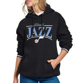 Utah Jazz Starter Women's Arch Stripe Fleece Hoodie - Black online