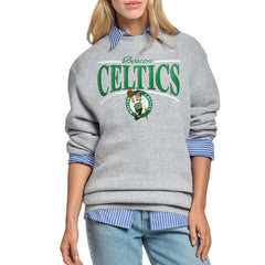 Boston Celtics Starter Women's Arch Stripe Fleece Crewneck Sweatshirt - Gray sale