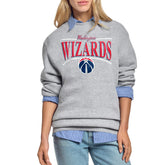 Washington Wizards Starter Women's Arch Stripe Fleece Crewneck Sweatshirt - Gray shop