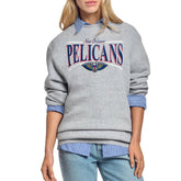 New Orleans Pelicans Starter Women's Arch Stripe Fleece Crewneck Sweatshirt - Gray outlet