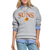Phoenix Suns Starter Women's Arch Stripe Fleece Crewneck Sweatshirt - Gray for sale