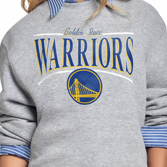 Golden State Warriors Starter Women's Arch Stripe Fleece Crewneck Sweatshirt sale - Gray outlet