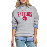 Toronto Raptors Starter Women's Arch Stripe Fleece Crewneck Sweatshirt - Gray for sale