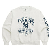 New York Yankees Madhappy Unisex High Rib Sweatshirt - Heather Gray