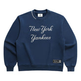 New York Yankees Madhappy Unisex Script Fleece Sweatshirt - Blue