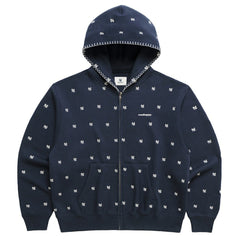 New York Yankees Madhappy Unisex All Over Fleece Full-Zip Hoodie - Navy