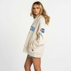 Philadelphia Phillies The Wild Collective Women's Oversized Cord Hoodie - Cream