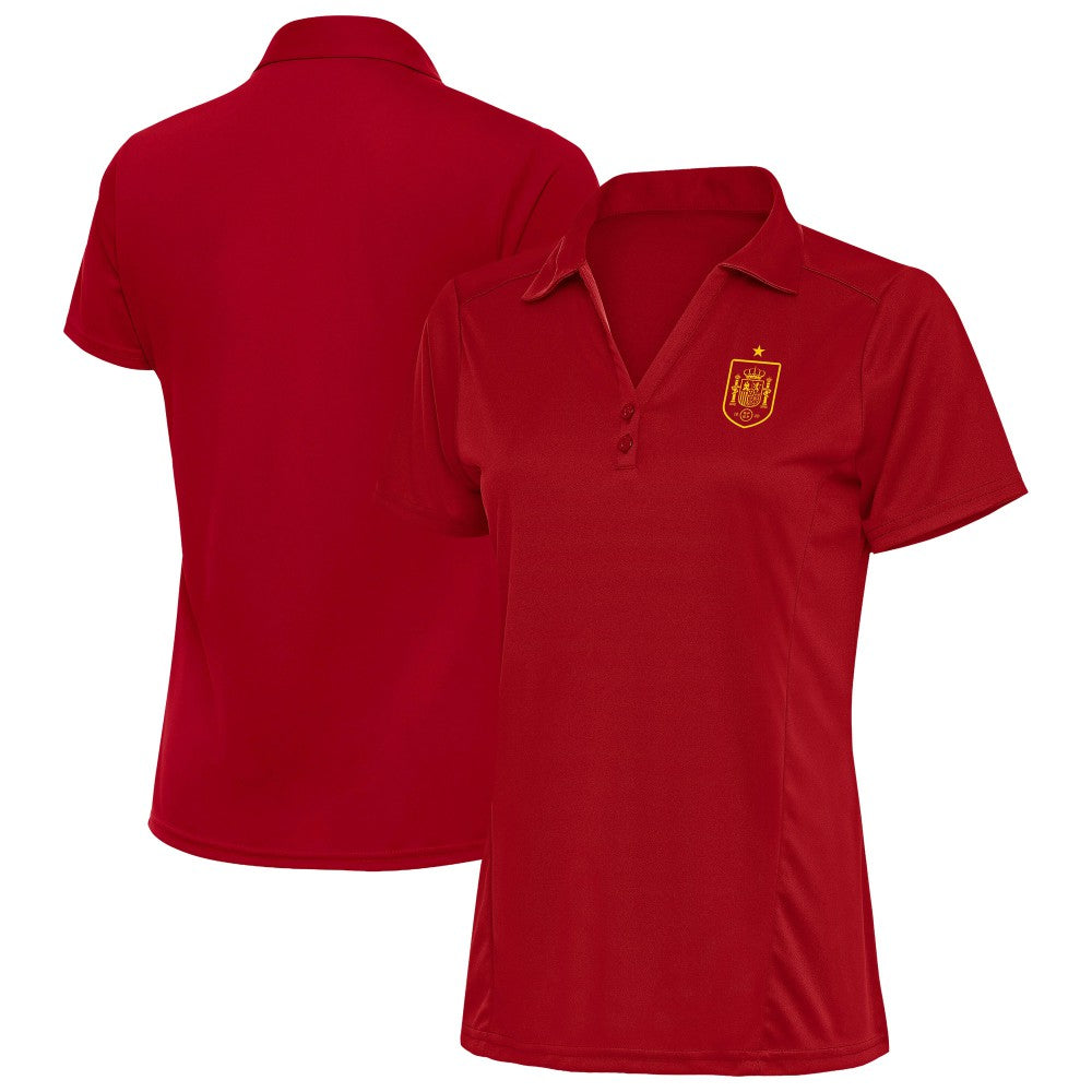 Spain National Team Antigua Women's Statement Y-Neck Polo - Red for sale