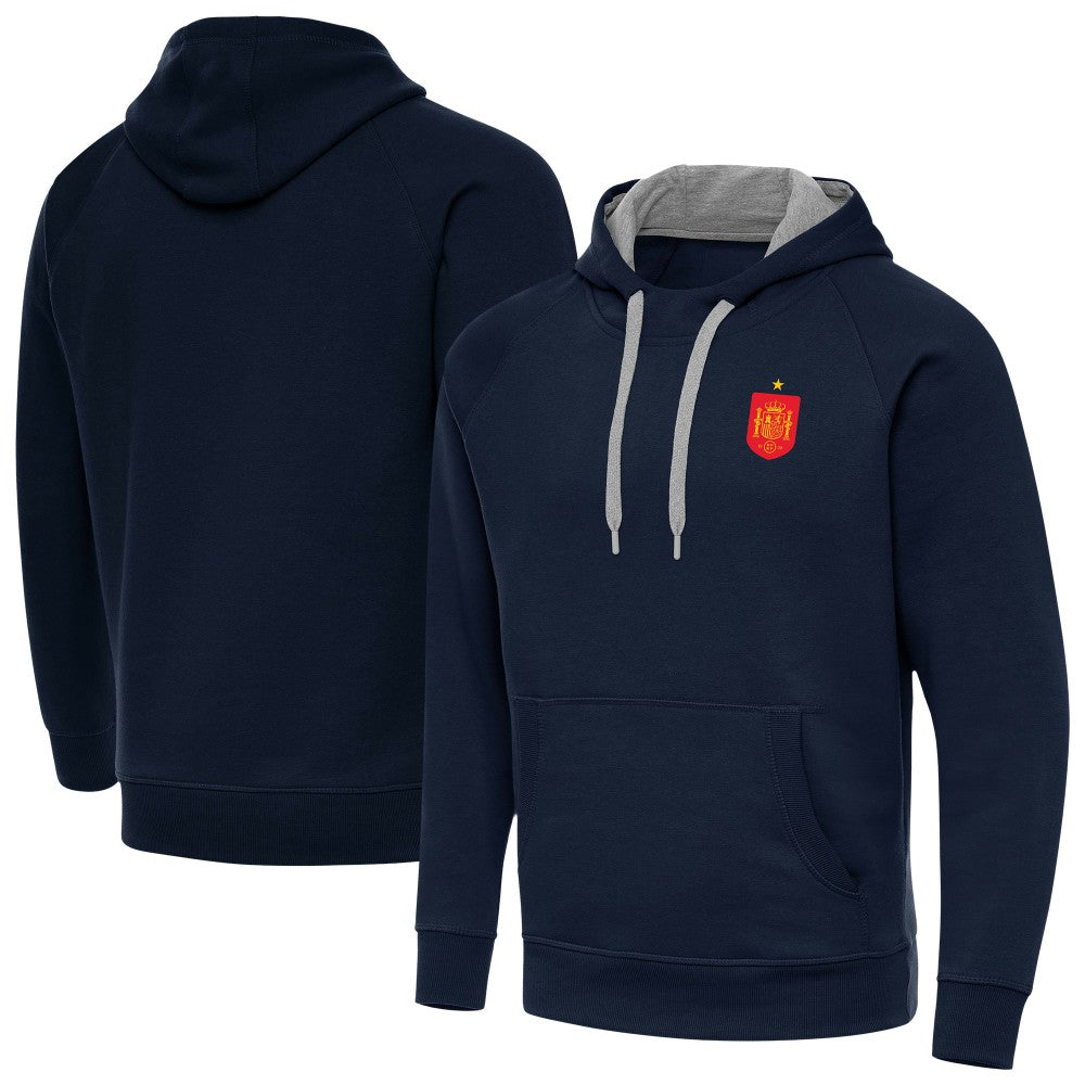 Spain National Team Antigua Takeover Fleece Raglan Hoodie - Navy sale