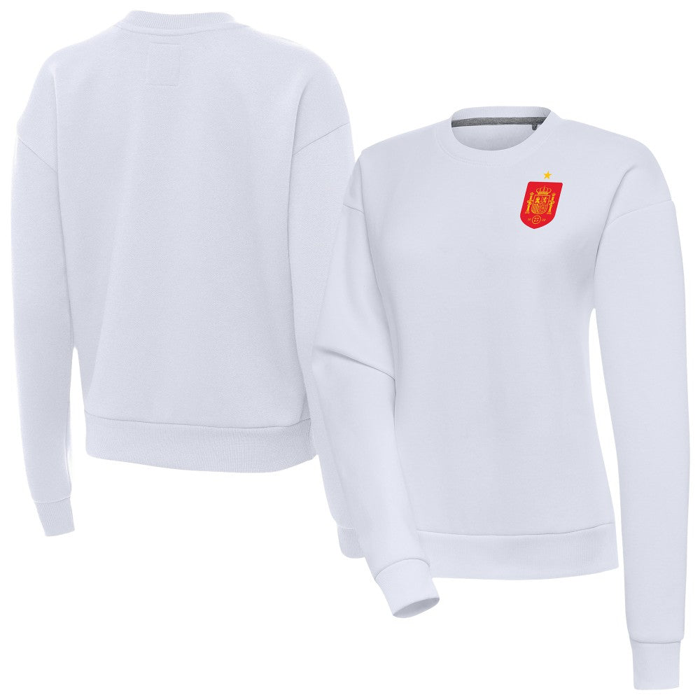 Spain National Team Antigua Women's Takeover Fleece Sweatshirt - White outlet