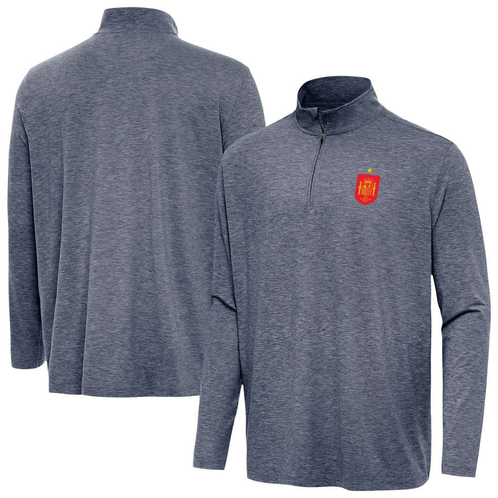 Spain National Team Antigua Masters Quarter-Zip Pullover - Heather Navy cheap