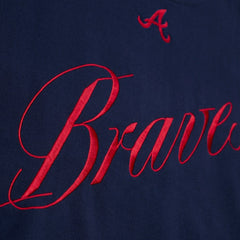Atlanta Braves Women's Script Sweatshirt - Navy | Mitchell & Ness