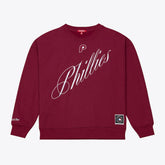 Philadelphia Phillies Women's Script Sweatshirt - Burgundy | Mitchell & Ness