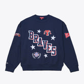 Atlanta Braves Women's Pep Rally Sweatshirt - Navy | Mitchell & Ness